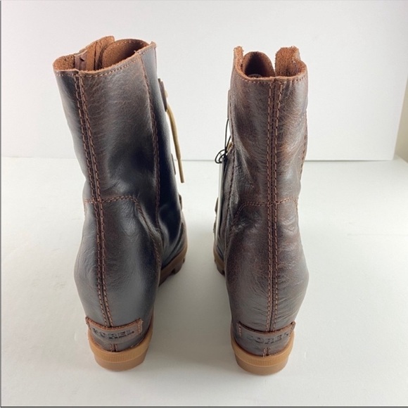 Sorel Joan Of Arctic Wedge II Leather Lace Up Boots in Burro Size 9.5 - Picture 5 of 10